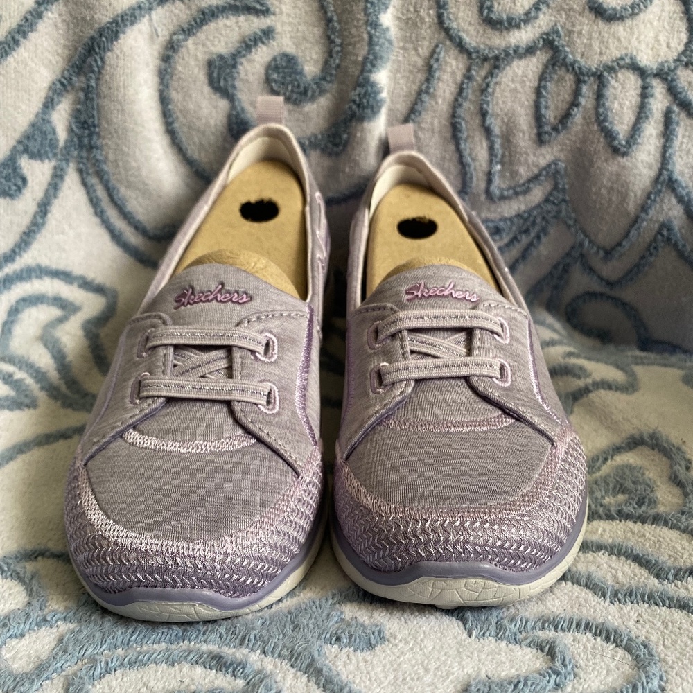 *Brand New* Skechers Microburst Heather Lavender Bungee Slip-On Shoes
